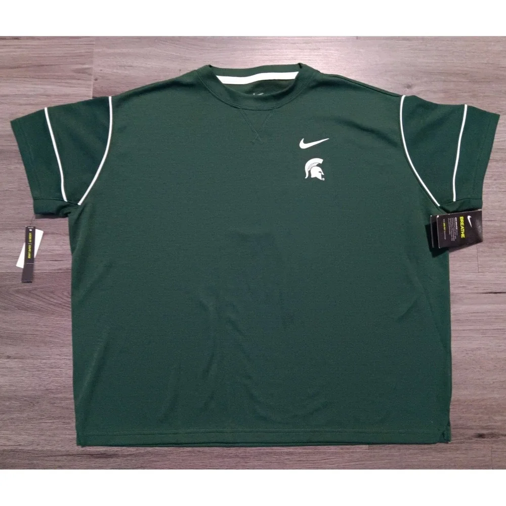 NWT Nike Women's Michigan State‎ Spartans Green Crew T-Shirt Size XL